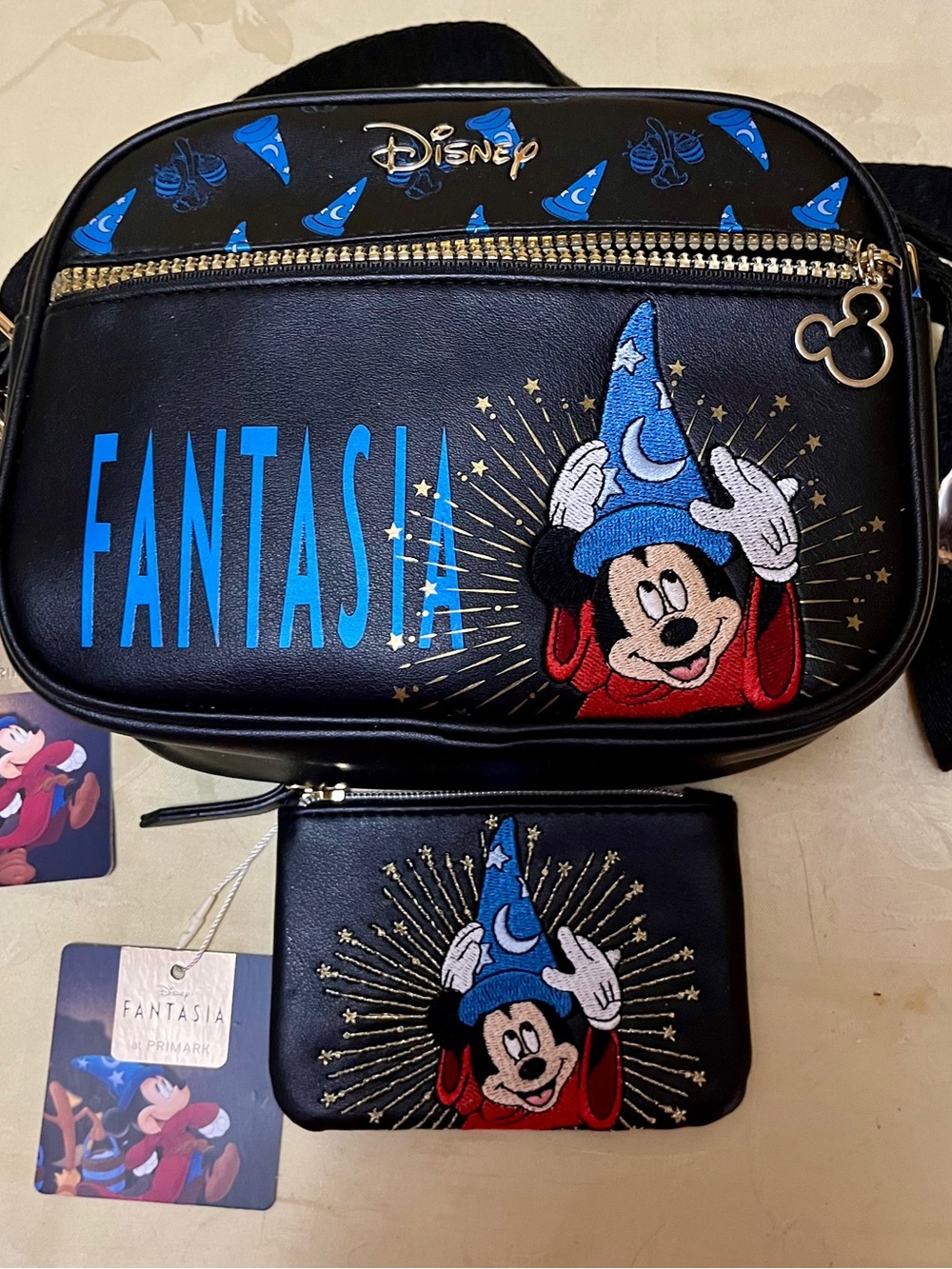 Disney Primark Sorcerer Mickey Crossbody Bag and Coin Purse Set New with Tags